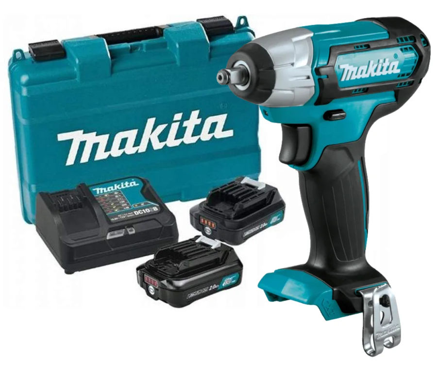 Аккумуляторный ударный гайковерт Makita TW161DWAE, 2400 об/мин, с 2 АКБ 2 АЧ и ЗУ, в кейсе