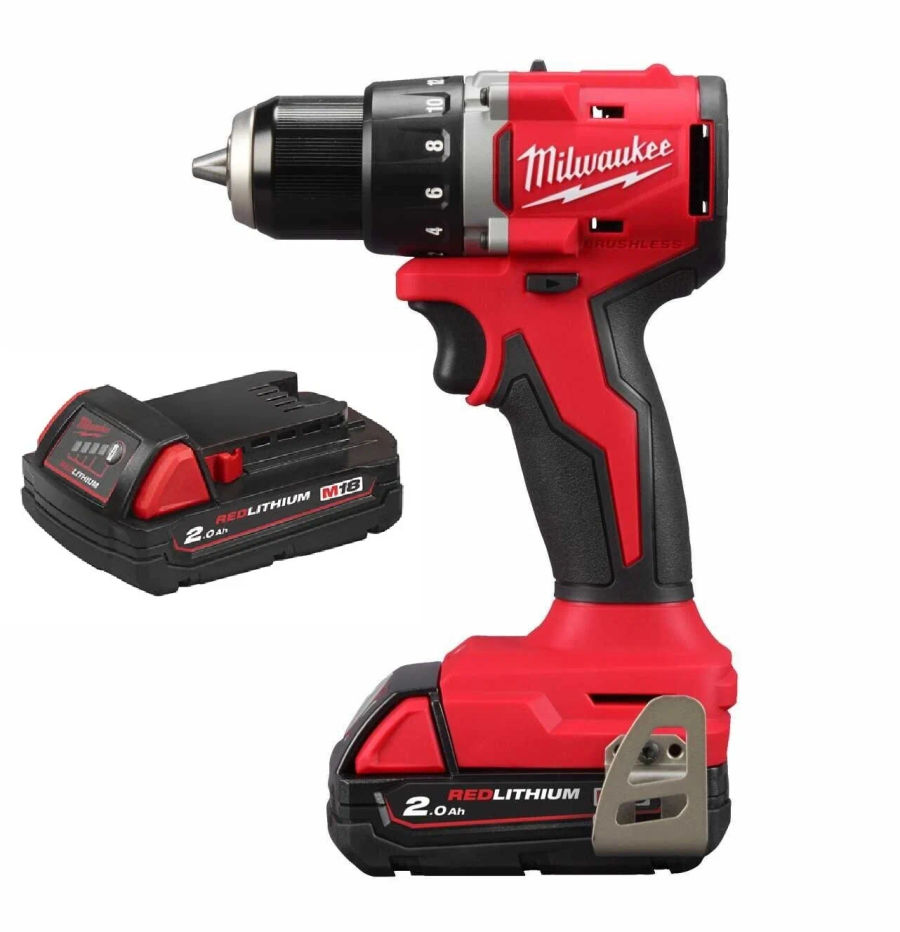 Аккумуляторная компактная дрель-шуруповерт Milwaukee M18 BLDDRC-202C, 4933492833
