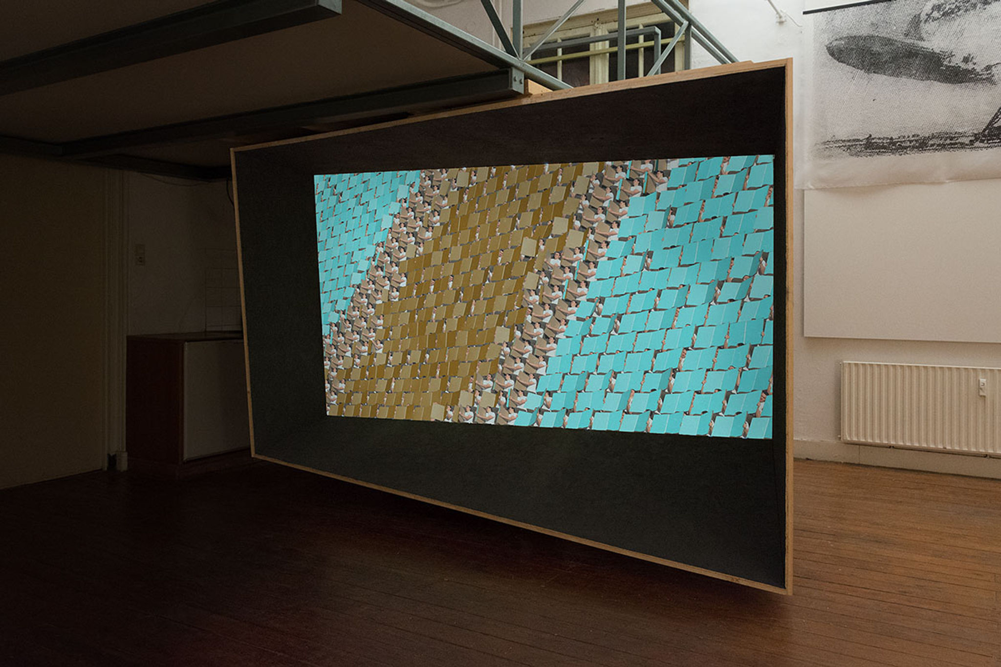 Installation view (single screen version) at Punt WG, Amsterdam
