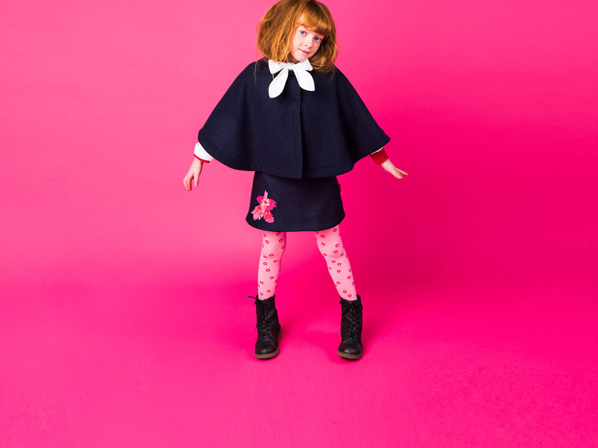 Kioko Kids COSH sustainable organic wool coat and woolen skirt