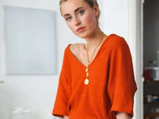 Mon Col orange sweater COSH brand