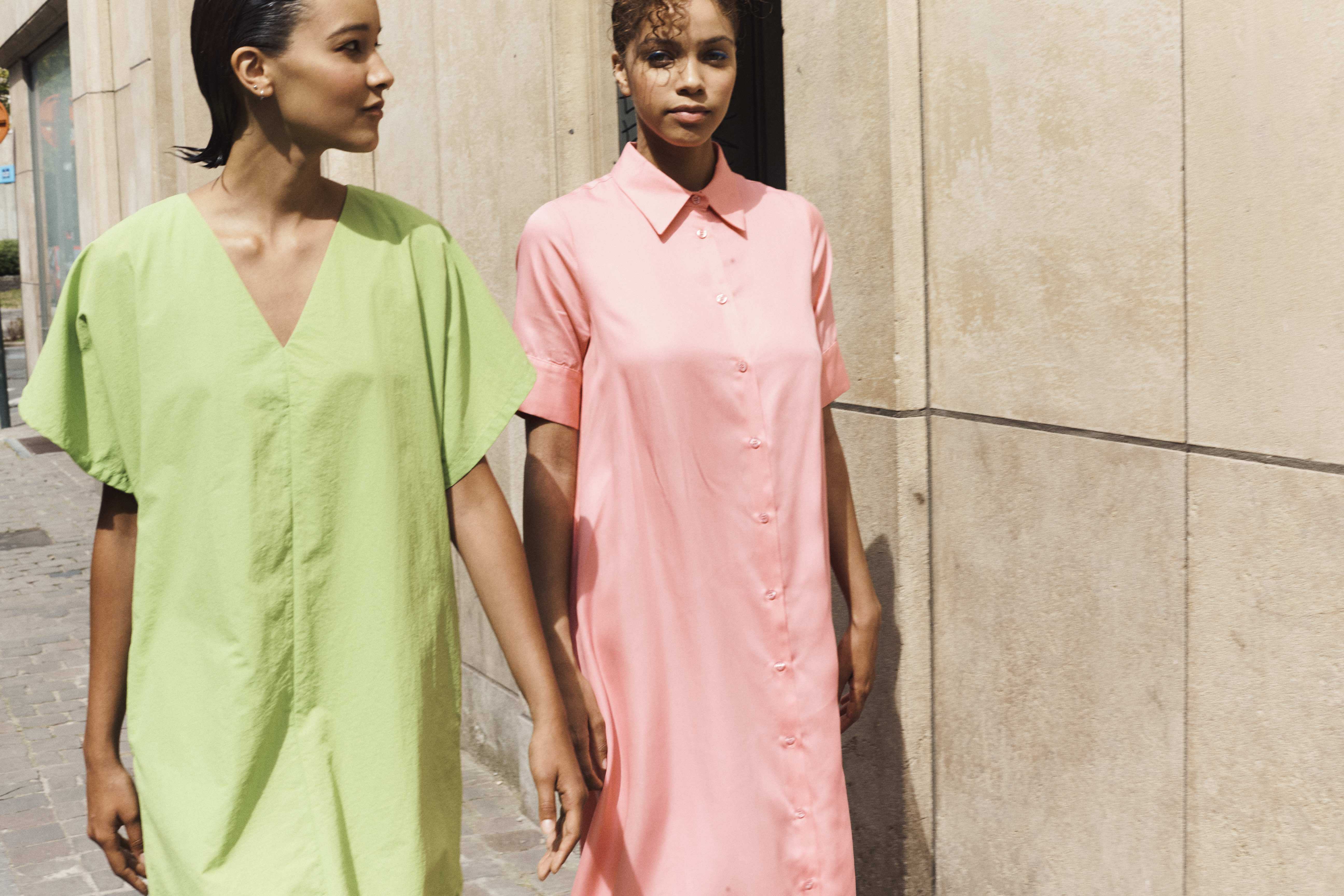 Nova pink silk Tencel Casha green2