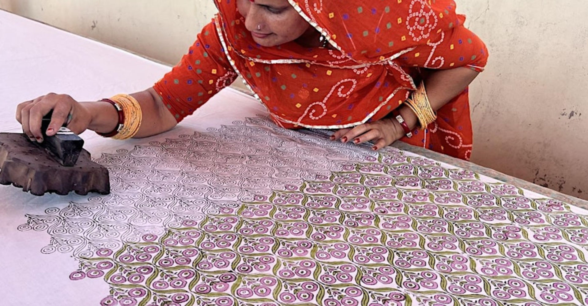 TOAIE x el residu block printing workshop