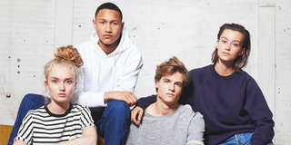 Yunit men and women in genderless fair fashion outfits