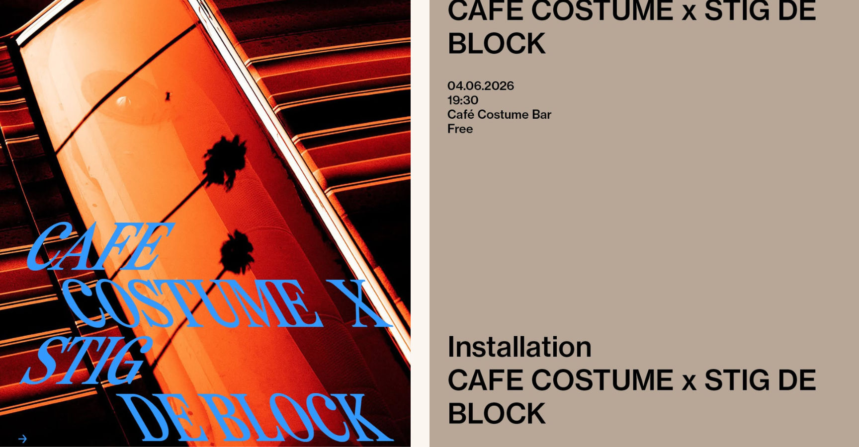 Café costume stig de block antwerpen event cosh