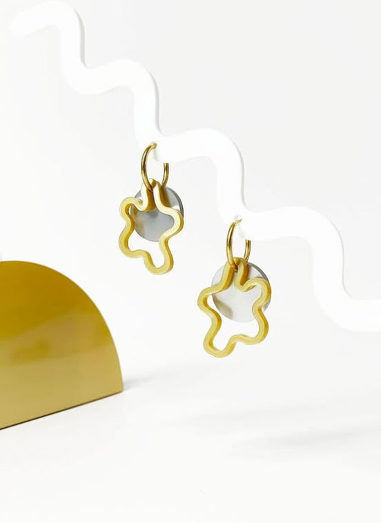 Mimimono recycled greencast acrylic earrings sustainable brand cosh