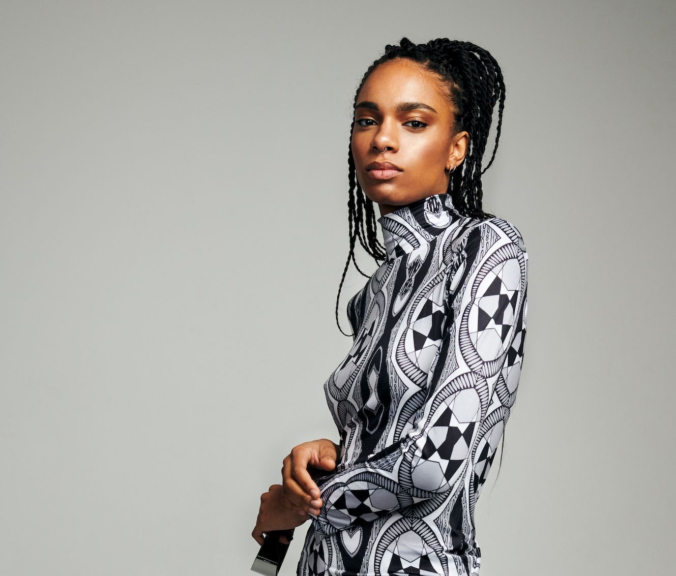 Sophia bentoh print grey black