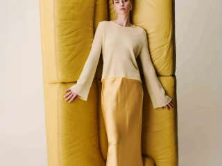 Yellow couch extreme cashmere COSH brand