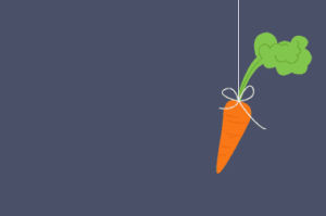Carrot hanging from a thread