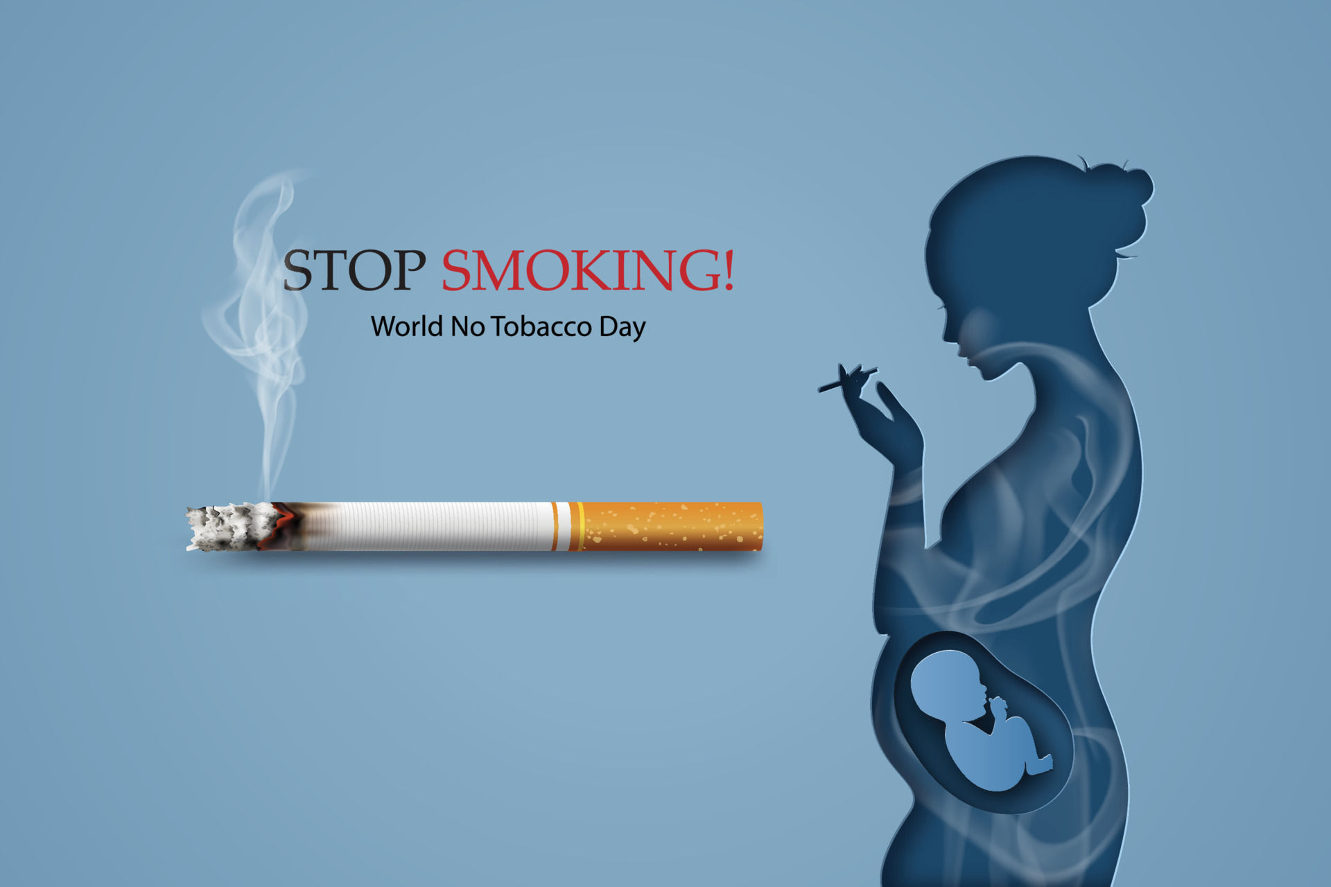 no smoking and world no tobacco day vector