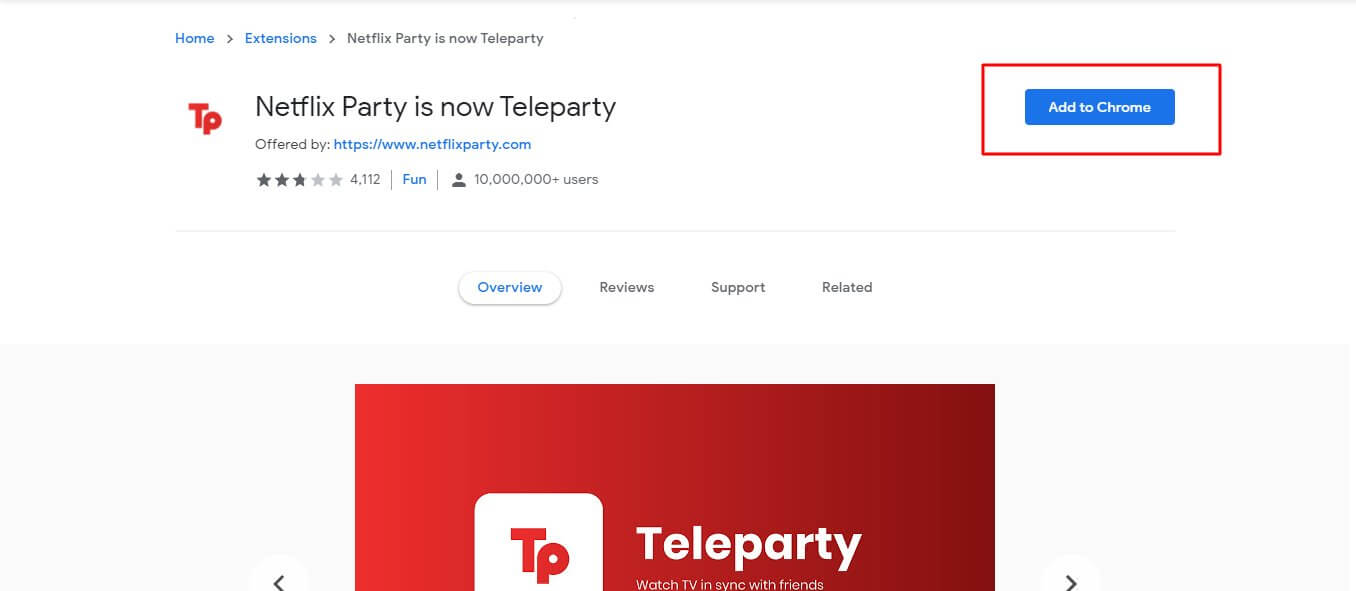 Teleparty extension