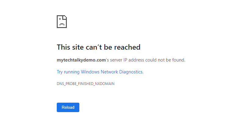 this site can't be reached