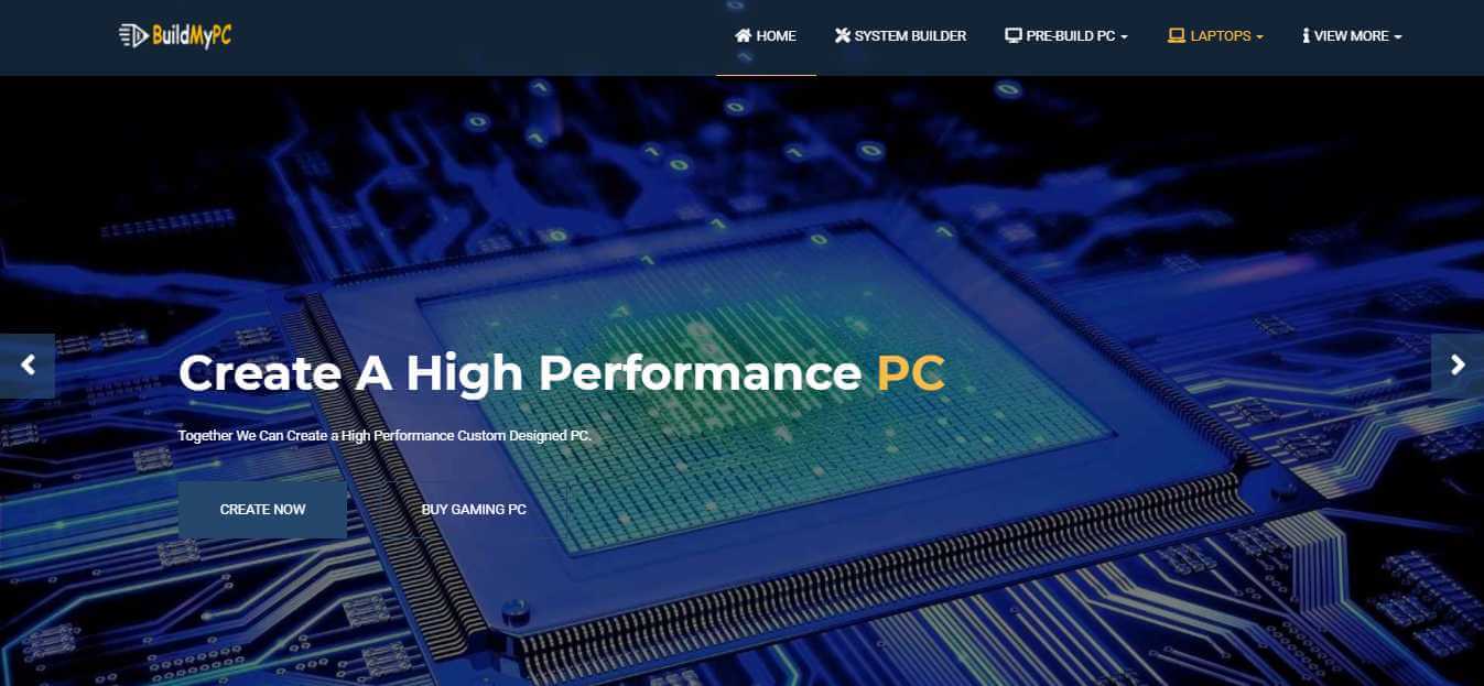 Buildmypc homepage