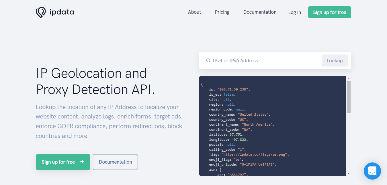 ipdata geolocation api