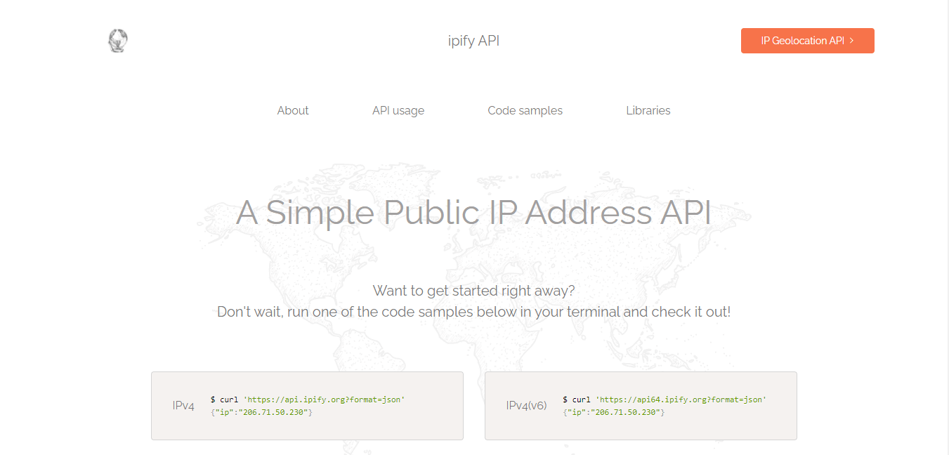 ipify ip geolocation api