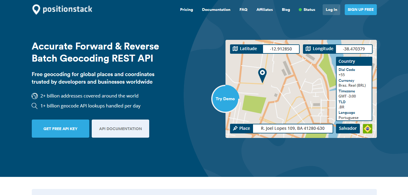 positionstack geolocation api