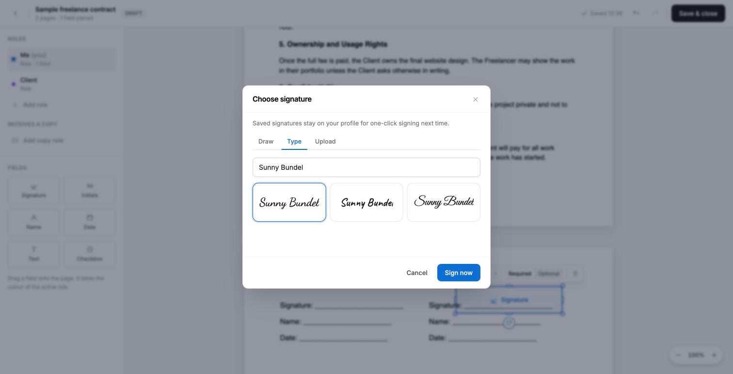 How to Create Reusable Contract Templates for Freelancers (Step-by-Step) 5 Choosing a signature style