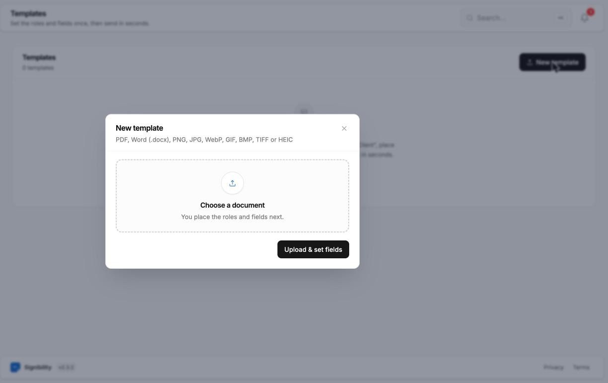 How to Create Reusable Contract Templates for Freelancers (Step-by-Step) 2 Creating a new template in Signibility