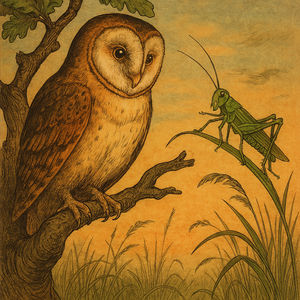 The owl and the grasshopper