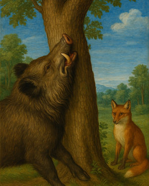 Cover of The wild boar and the fox