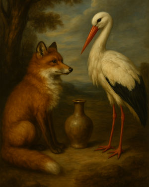 Cover of The fox and the stork