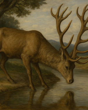 Cover of The stag and his reflection