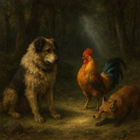 Cover of The Dog, the Rooster, & the Fox