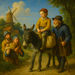 The Miller, His Son, and Their Donkey