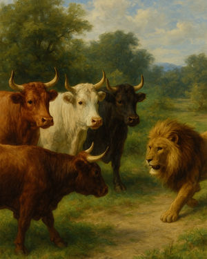 Cover of The Four Oxen and the Lion