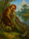 Cover of The monkey and the crocodile