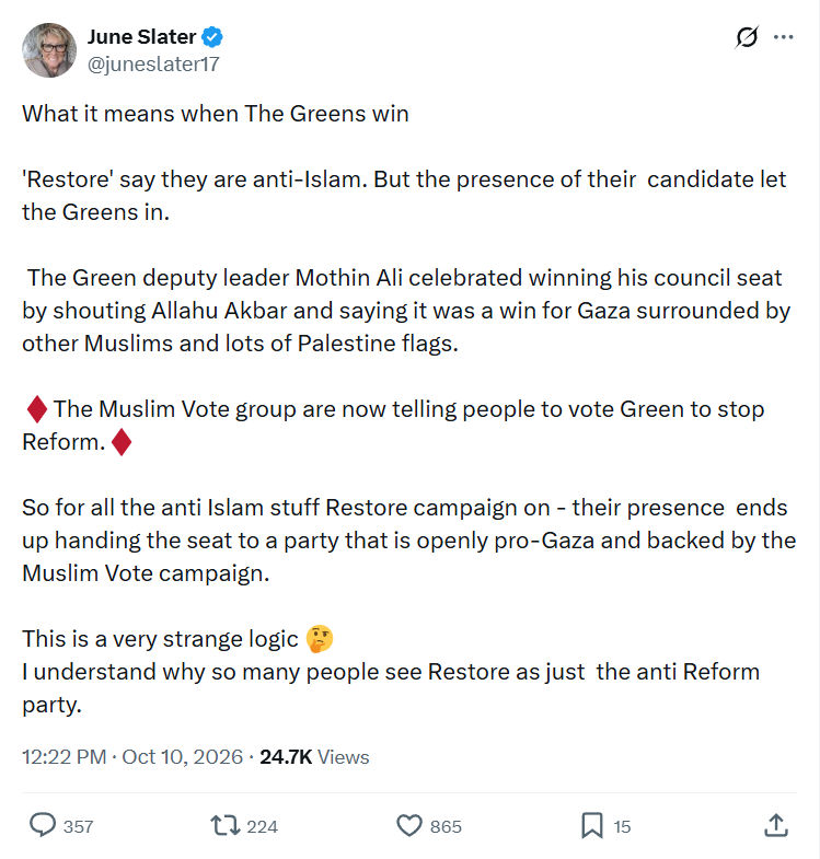 June Slater: What it means when The Greens win...
