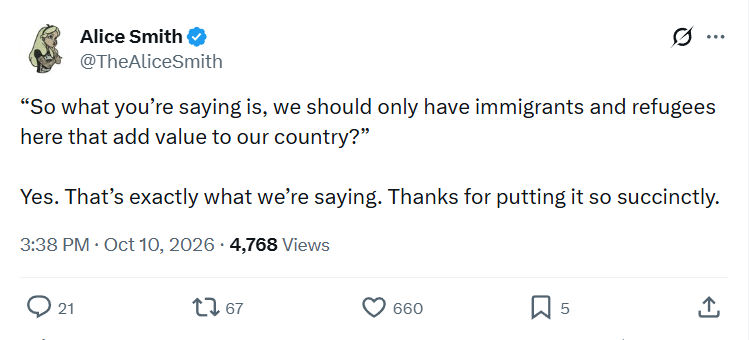 Alice Smith: “So what you’re saying is...