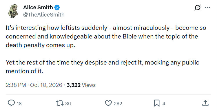 Alice Smith: It’s interesting how leftists suddenly...