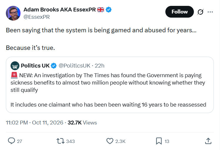 Adam Brooks: Been saying that the system...
