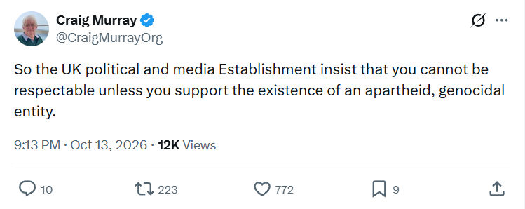 Craig Murray: So the UK political...