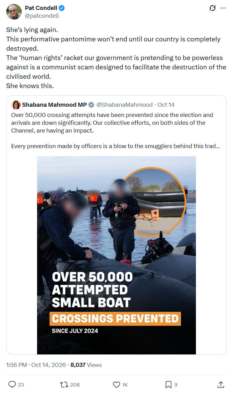 Pat Condell: She’s lying again...