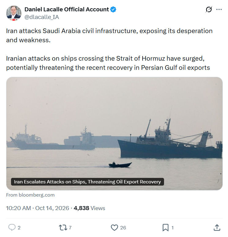 Daniel Lacalle: Iran attacks Saudi Arabia...