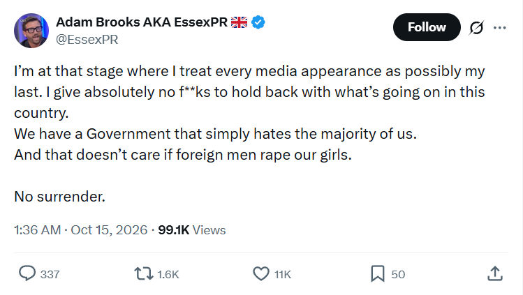 Adam Brooks: I’m at that stage where...