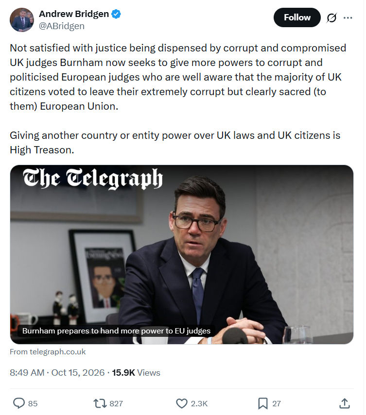 Andrew Bridgen: Not satisfied with justice...