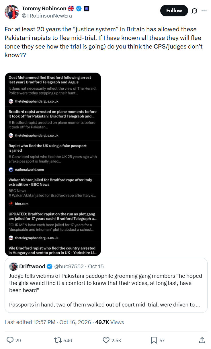 Tommy Robinson: For at least 20 years the “justice system”...