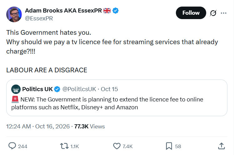 Adam Brooks: This Government hates you...