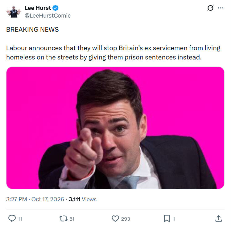 Lee Hurst: Labour announces that they...