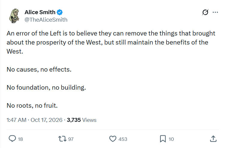 Alice Smith: An error of the Left is to believe...