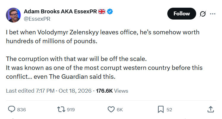 Adam Brooks: I bet when Volodymyr Zelenskyy...