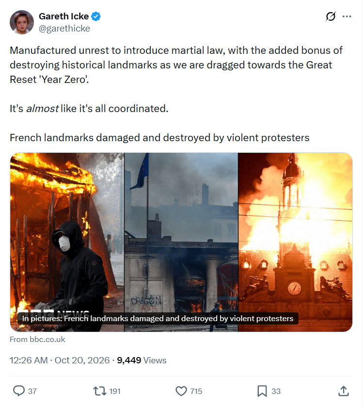 Gareth Icke: Manufactured unrest to introduce...
