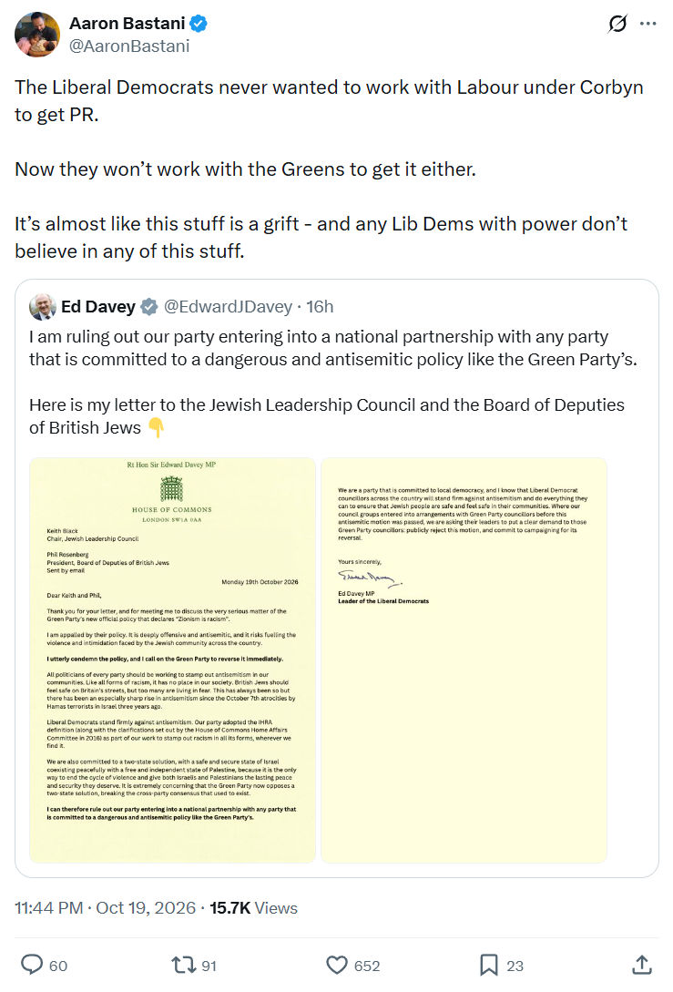 Aaron Bastani: The Liberal Democrats never wanted...