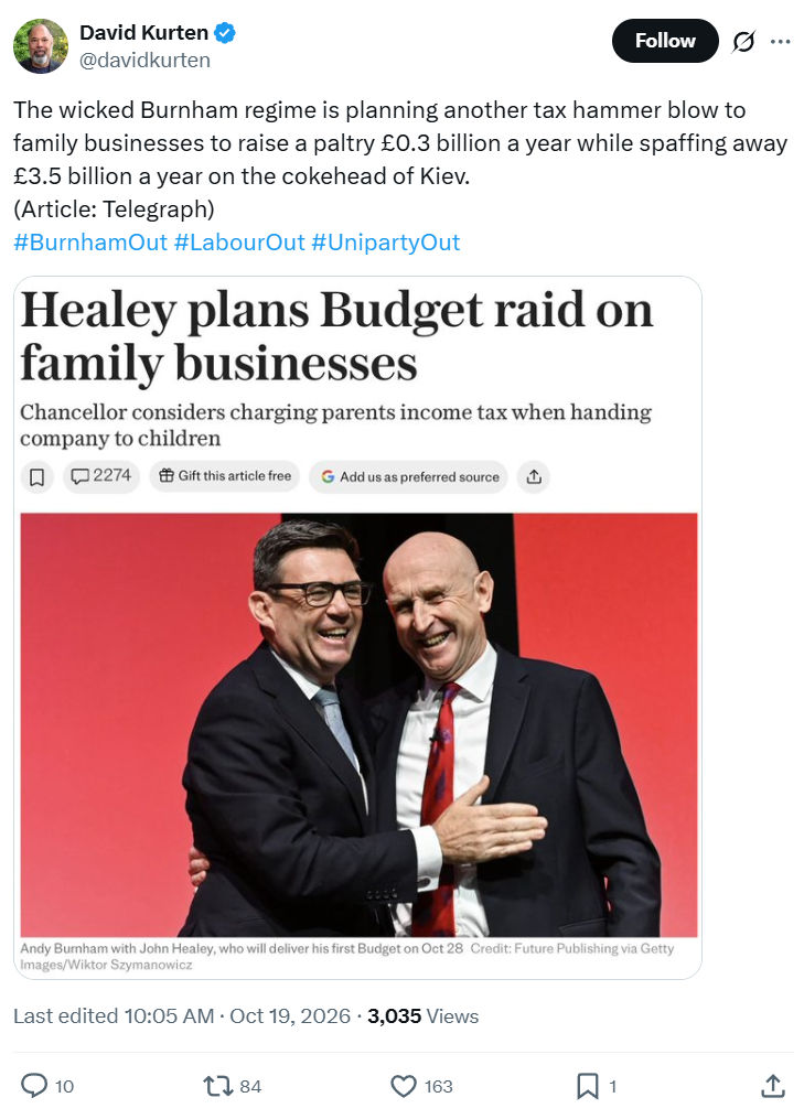 David Kurten: The wicked Burnham regime...