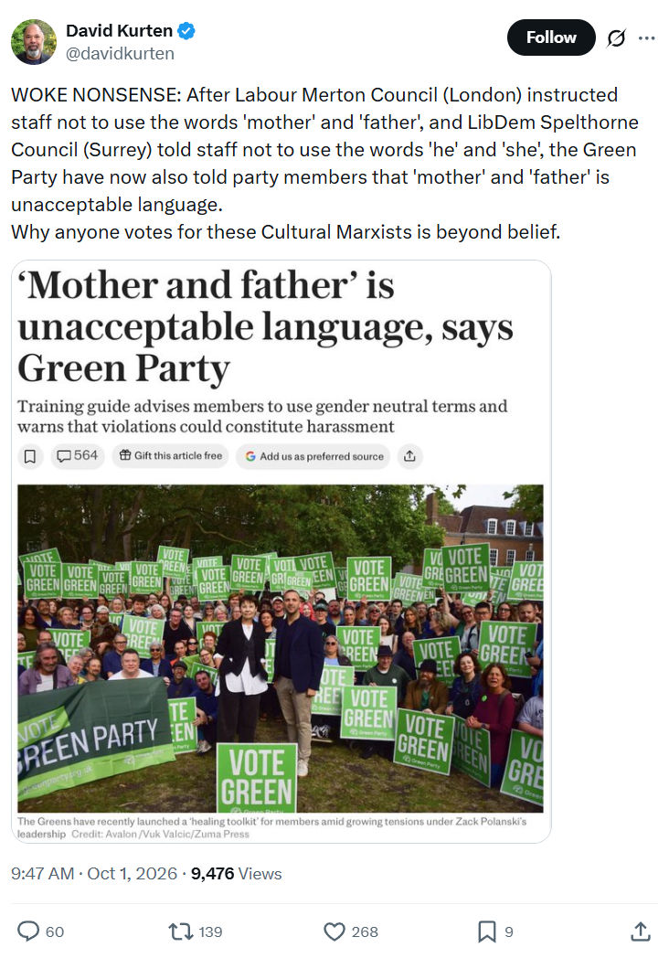 David Kurten: WOKE NONSENSE: After Labour...