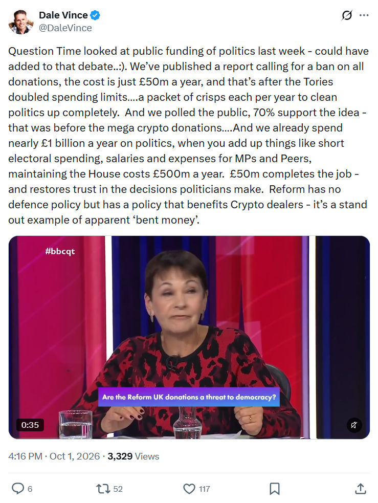 Dale Vince: Question Time looked at public...