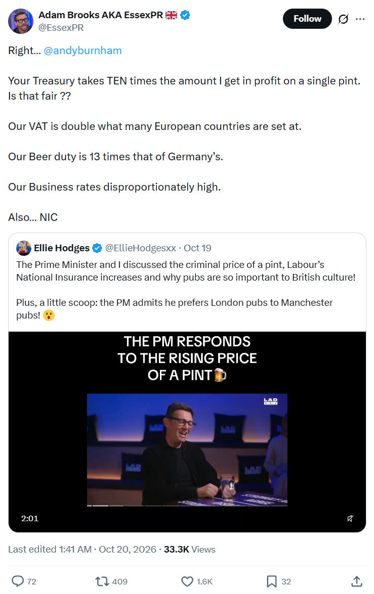 Adam Brooks: Your Treasury takes TEN times...